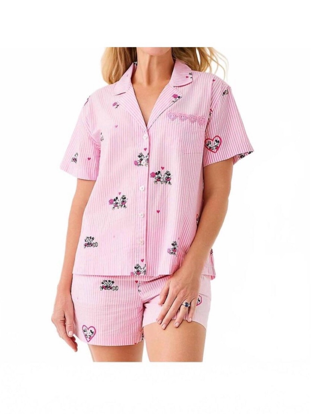 Lilly Pulitzer Pink Heart & Floral Short Pajama Top